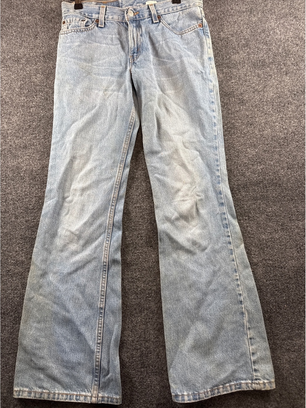 Vintage Levis 514 Jeans Boys 5 M JR USA Made Superlow Flared Leg Blue Denim